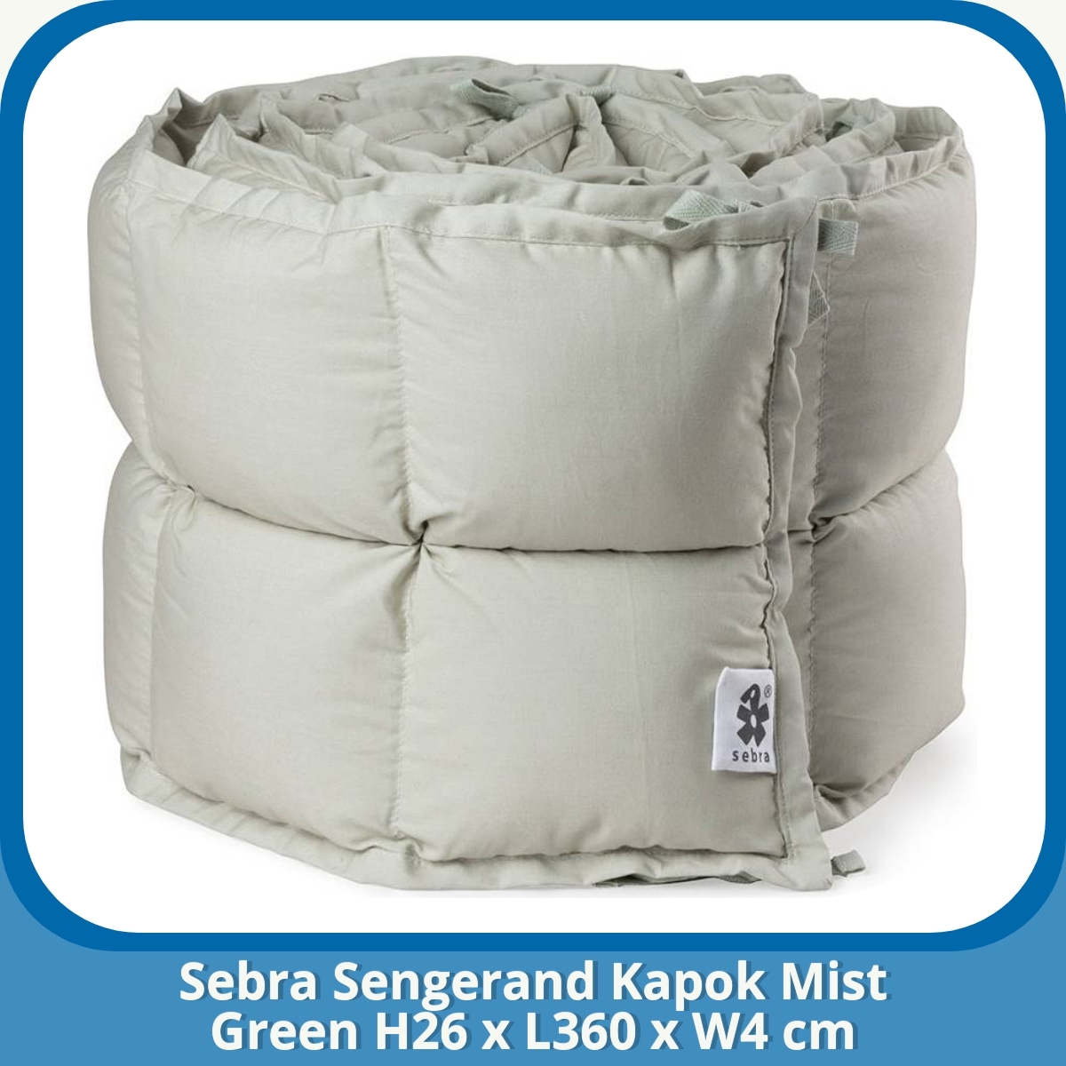 Anmeldelse af Sebra Sengerand Kapok Mist Green H26 x L360 x W4 cm