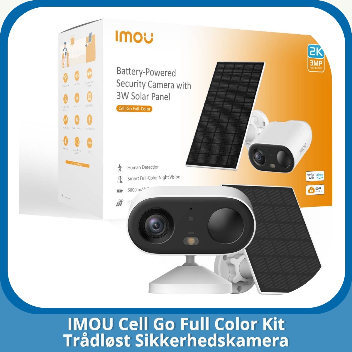 Anmeldelse af IMOU Cell Go Full Color Kit Trådløst Sikkerhedskamera