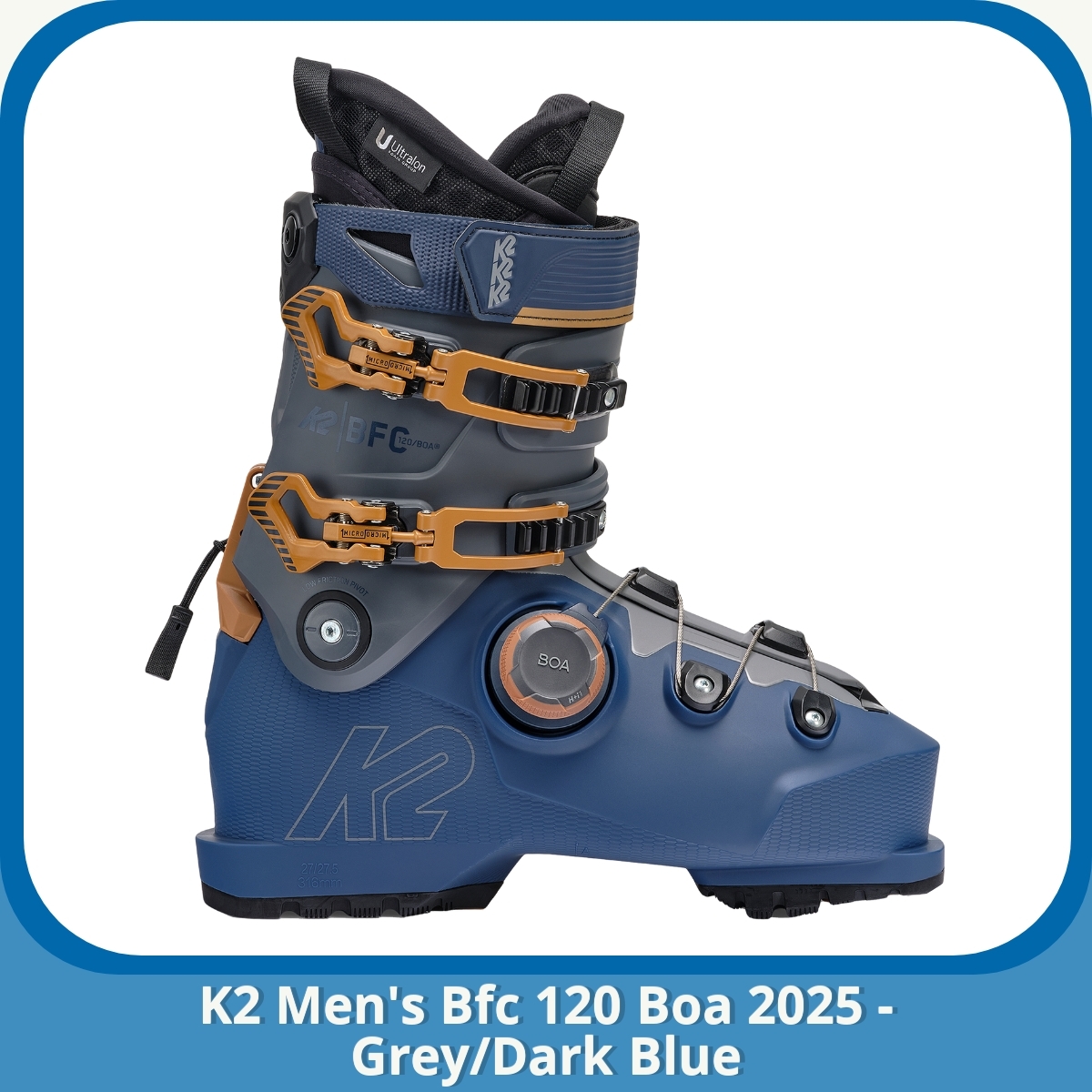 Anmeldelse af K2 Men's Bfc 120 Boa 2025 - Grey/Dark Blue