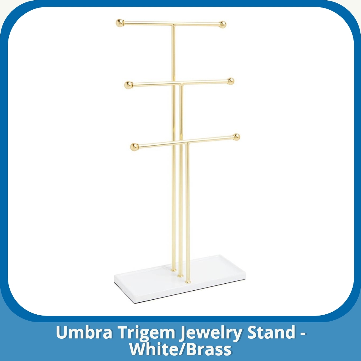 Anmeldelse af Umbra Trigem Jewelry Stand - White/Brass