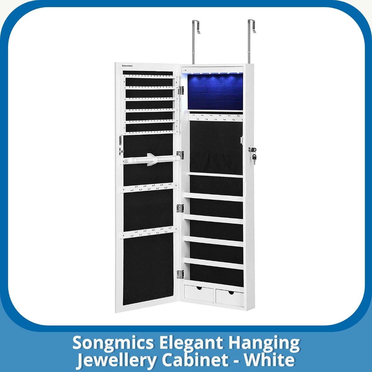 Anmeldelse af Songmics Elegant Hanging Jewellery Cabinet - White