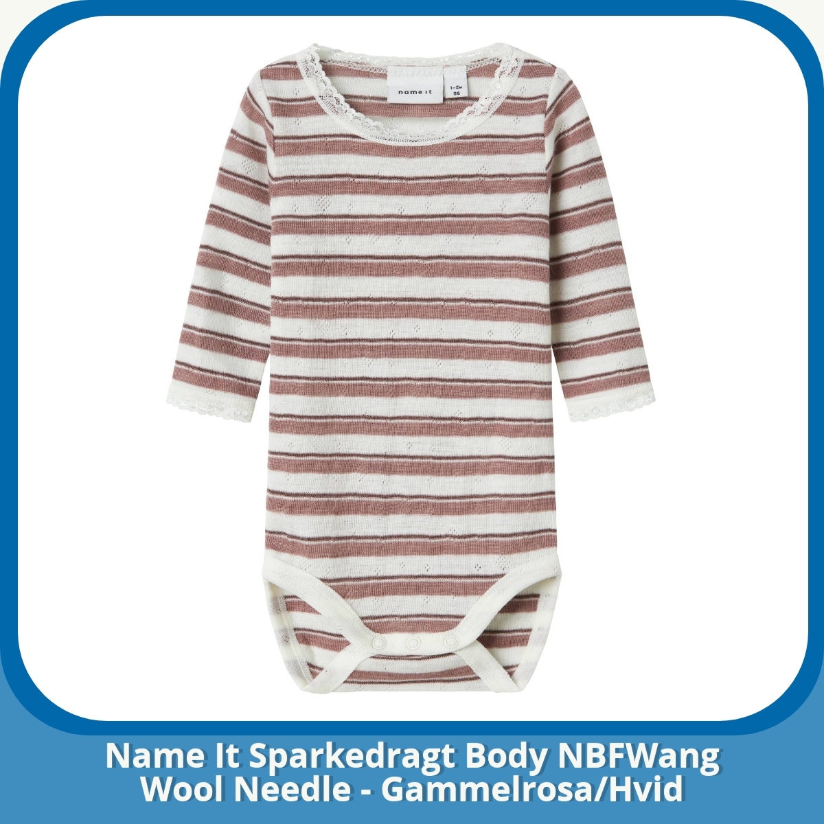 Anmeldelse af Name It Sparkedragt Body NBFWang Wool Needle - Gammelrosa/Hvid
