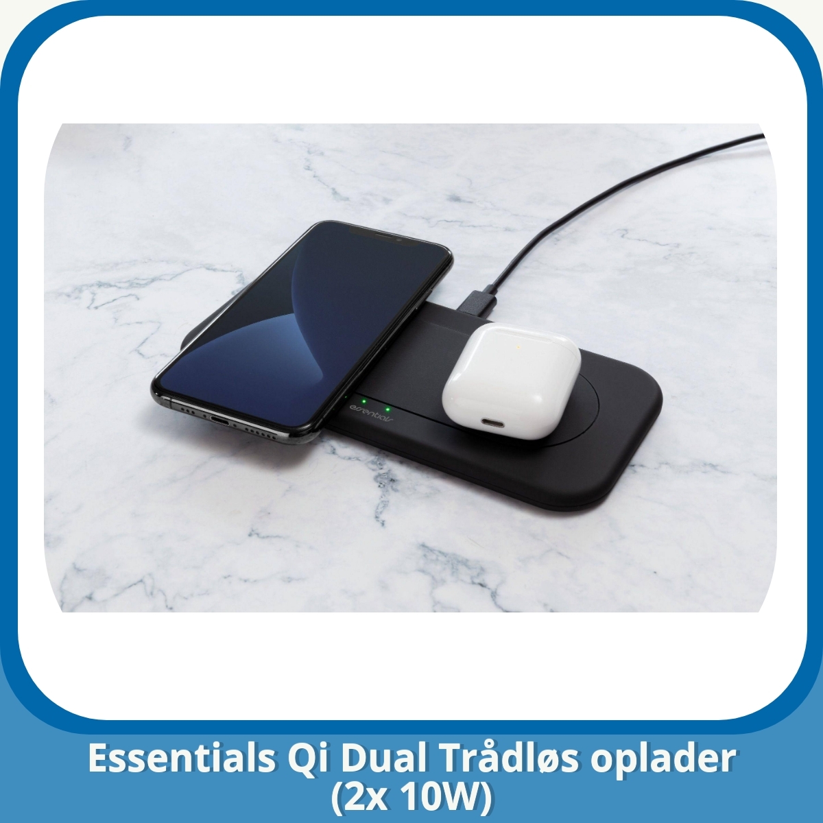 Anmeldelse af Essentials Qi Dual Trådløs oplader (2x 10W)