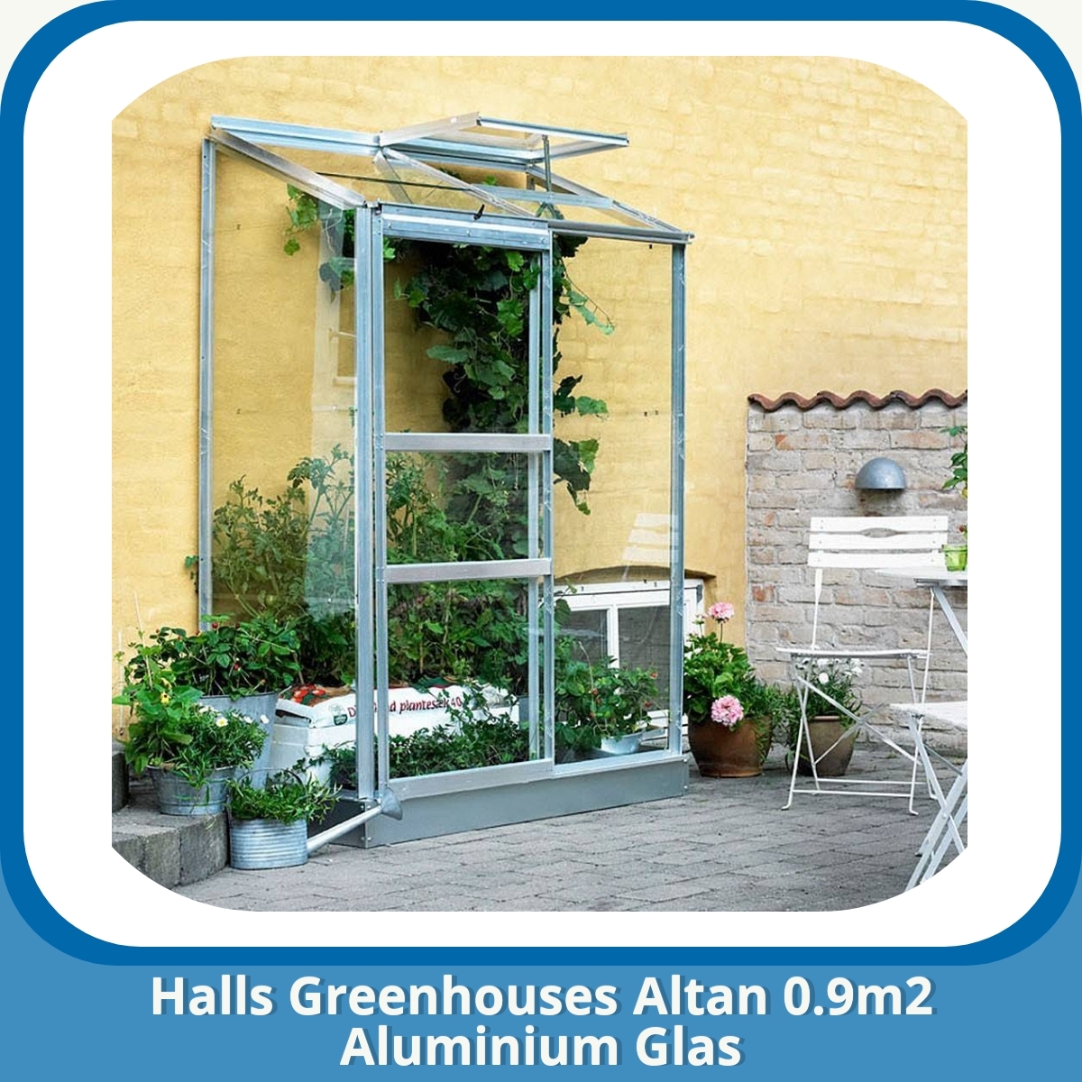 Anmeldelse af Halls Greenhouses Altan 0.9m2 Aluminium Glas