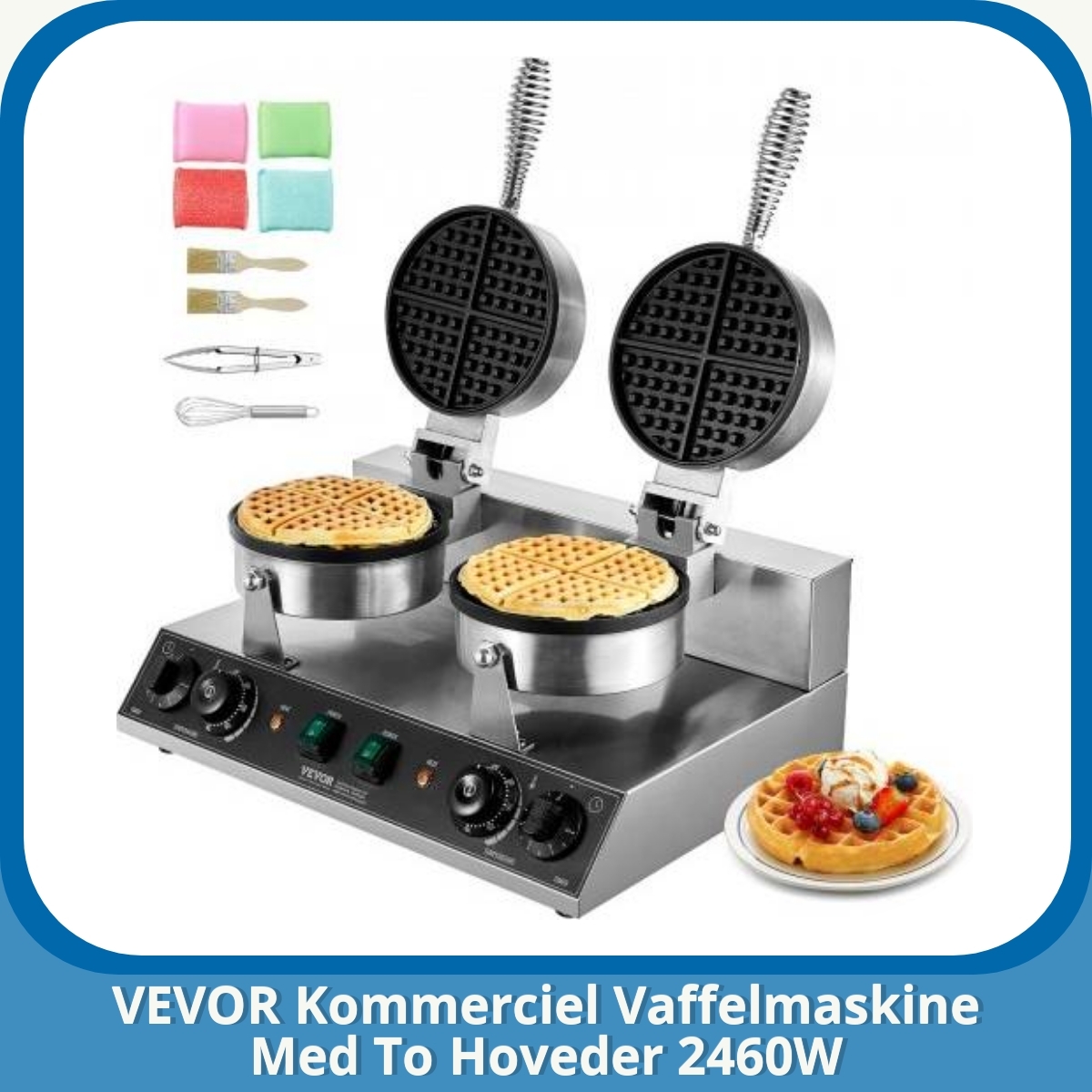 Anmeldelse af VEVOR Kommerciel Vaffelmaskine Med To Hoveder 2460W