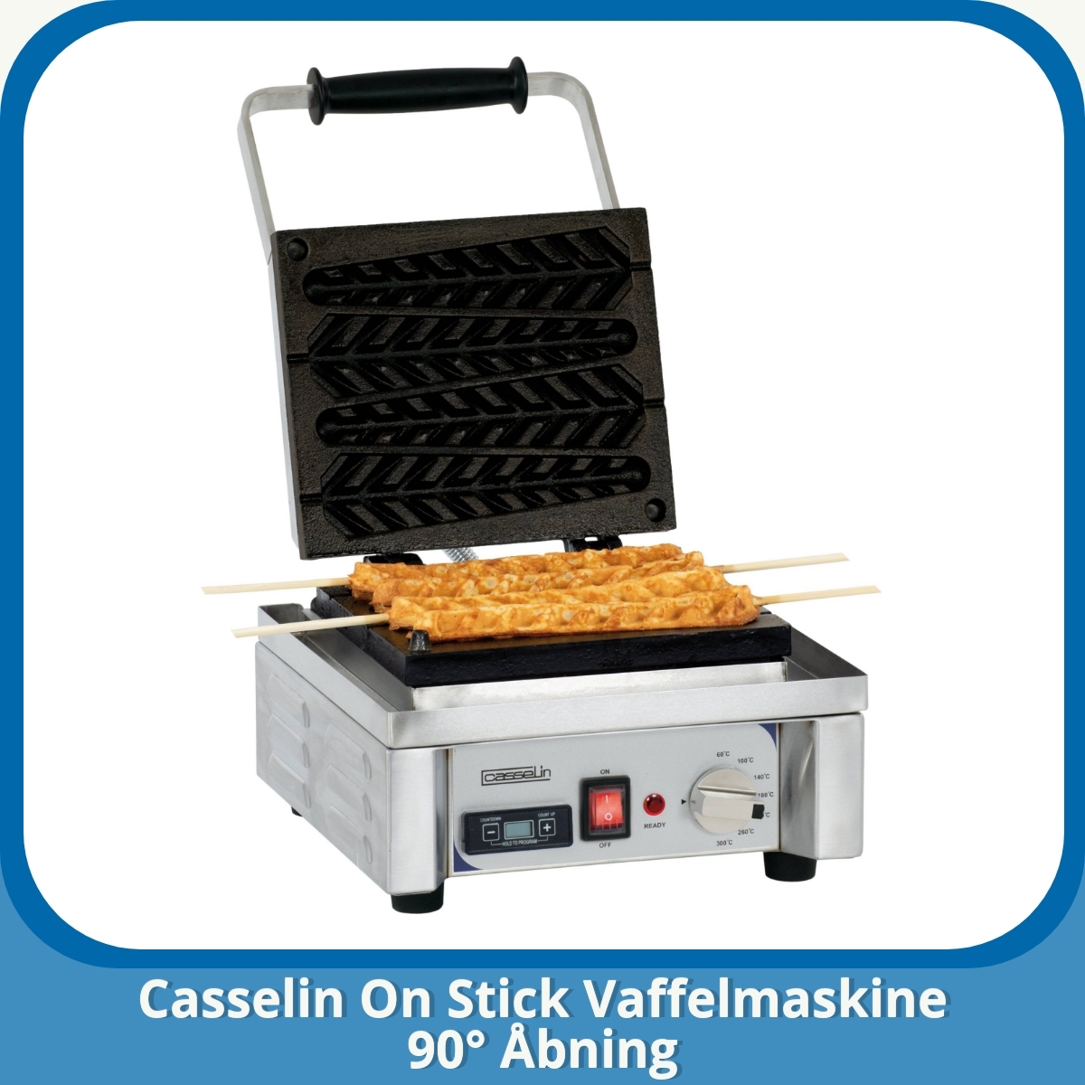 Anmeldelse af Casselin On Stick Vaffelmaskine 90° Åbning