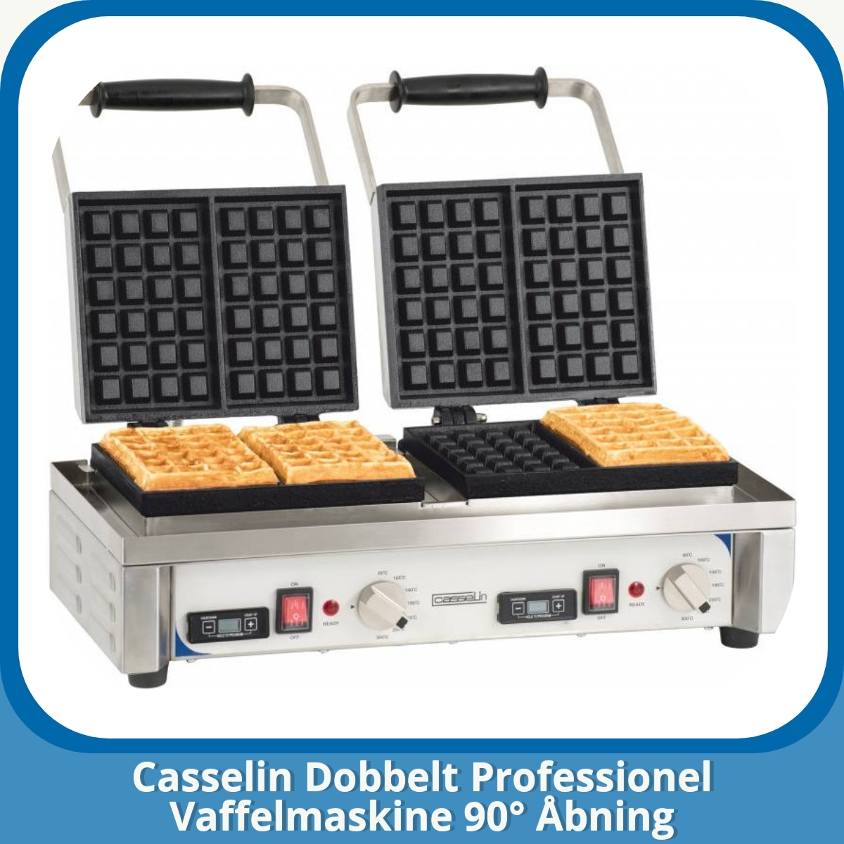 Anmeldelse af Casselin Dobbelt Professionel Vaffelmaskine 90° Åbning